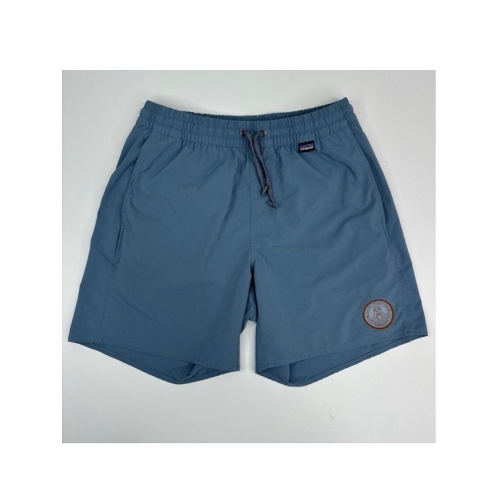 Patagonia Mens HydroPeak Series Boardshorts Blue Protect Your Peaks Size‎ Small